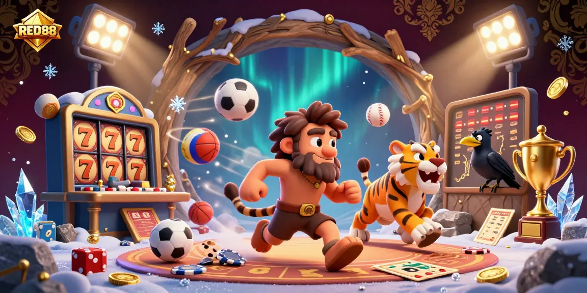 Experience the thrill of gaming at RED88 Casino with vibrant characters and dynamic elements.