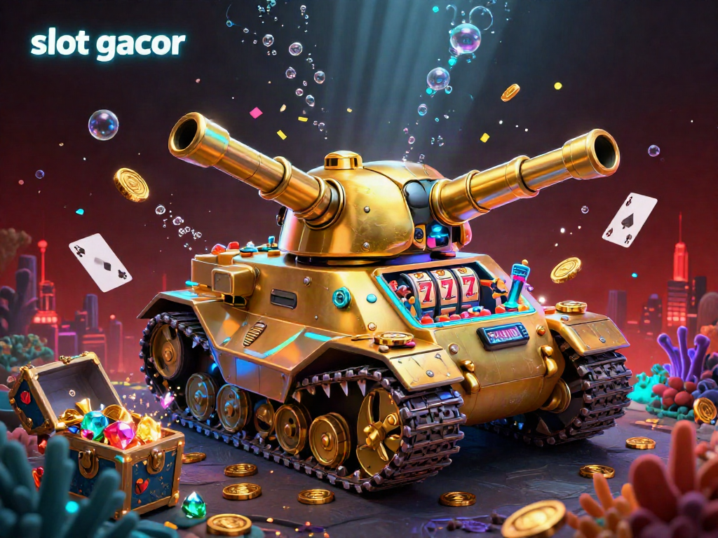 Menang dengan slot gacor dalam ilustrasi kasino 3D yang penuh warna.