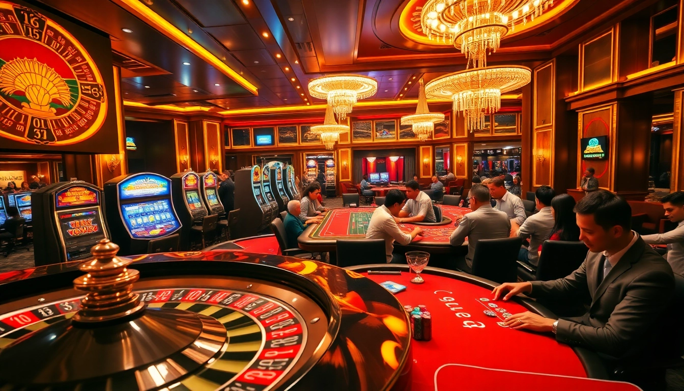 Experience the excitement at SC88.COM with vibrant casino tables, spinning roulette wheels, and enthusiastic players.