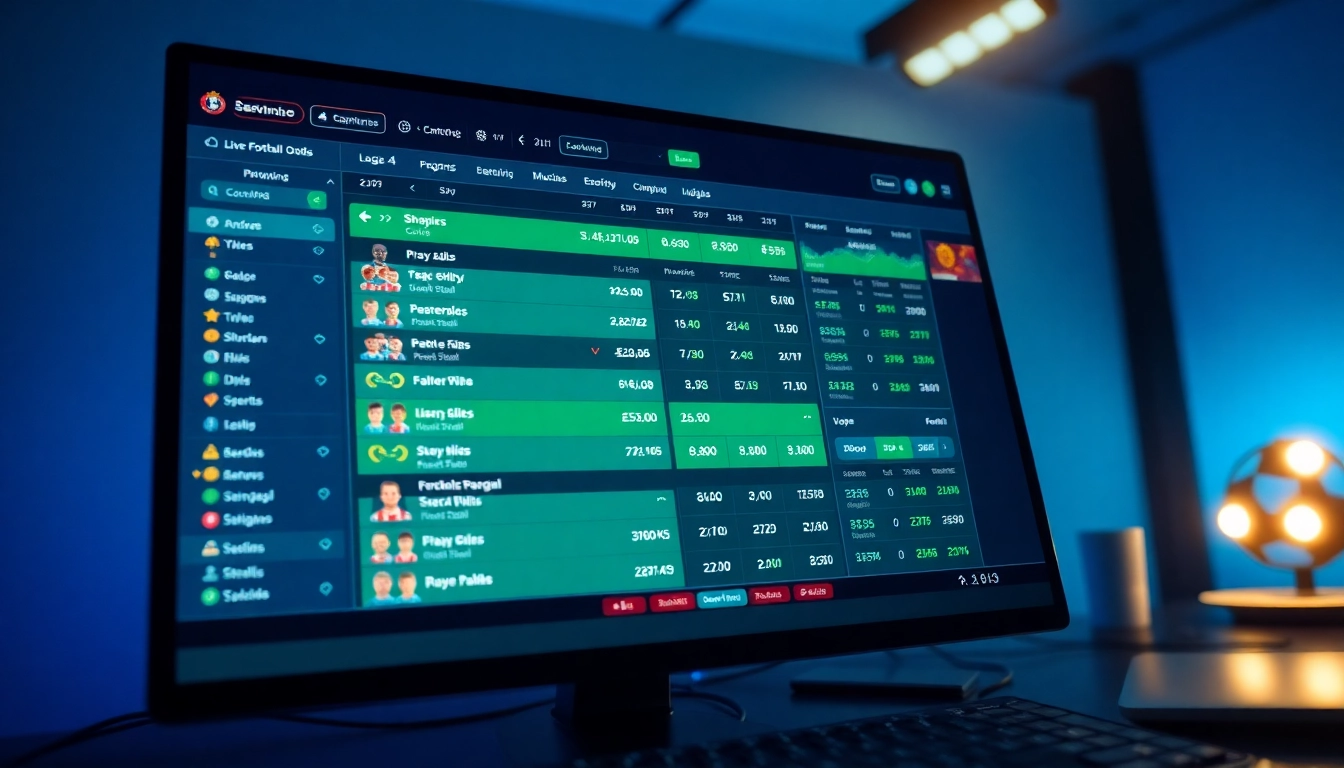 Dynamic interface of keonhacai showcasing real-time football betting odds and statistics.