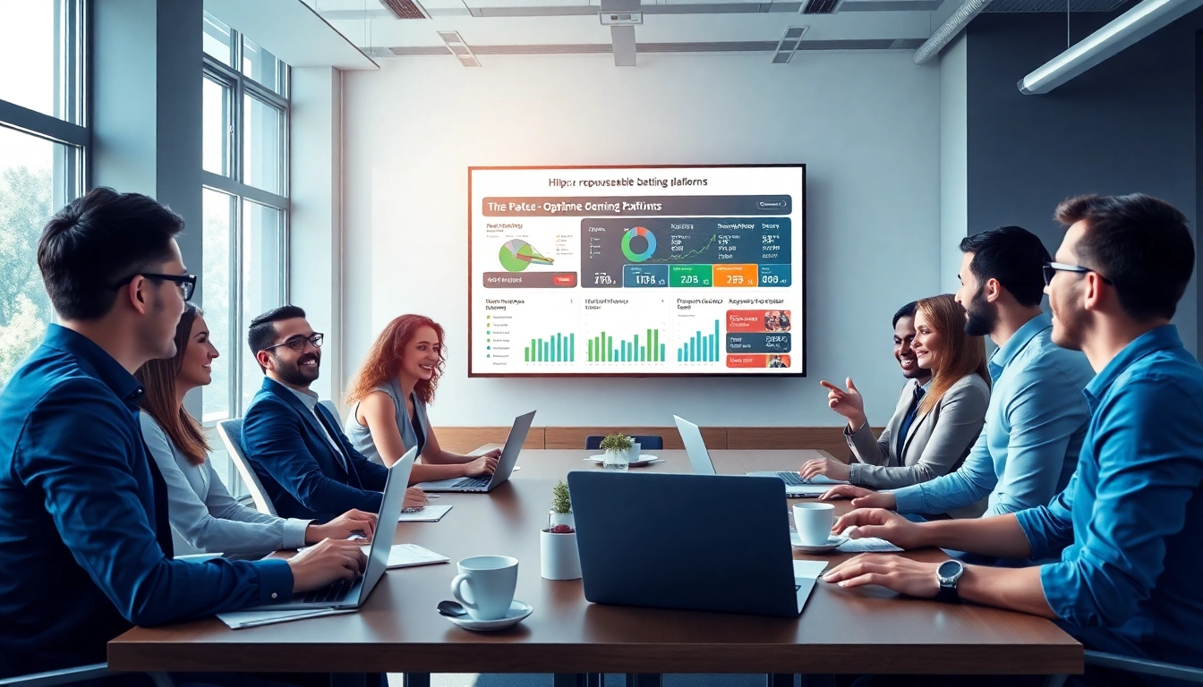 Dynamic office meeting analyzing reputable bookmakers on https://nhacaiuytin.us.com/.