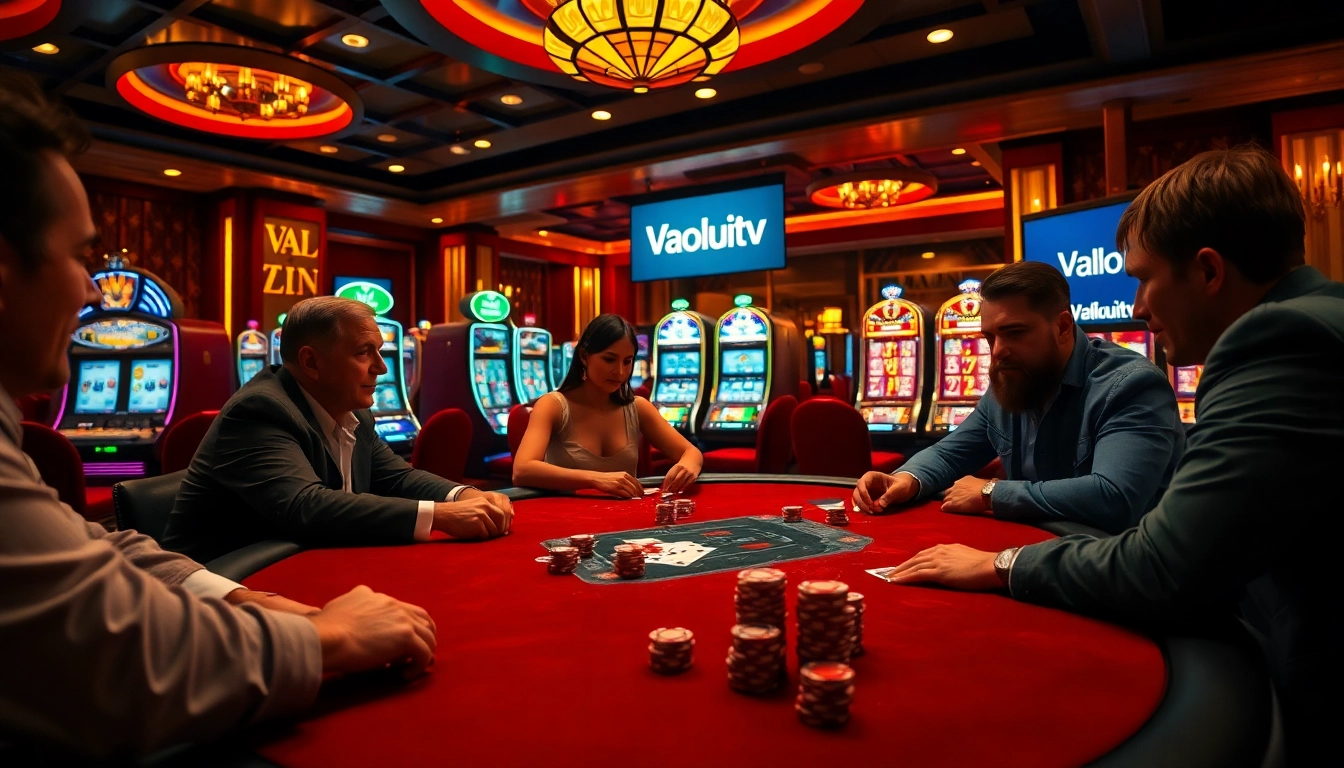 Experience the thrilling atmosphere at Vaoluoitv casino with vibrant gaming action and luxurious decor.