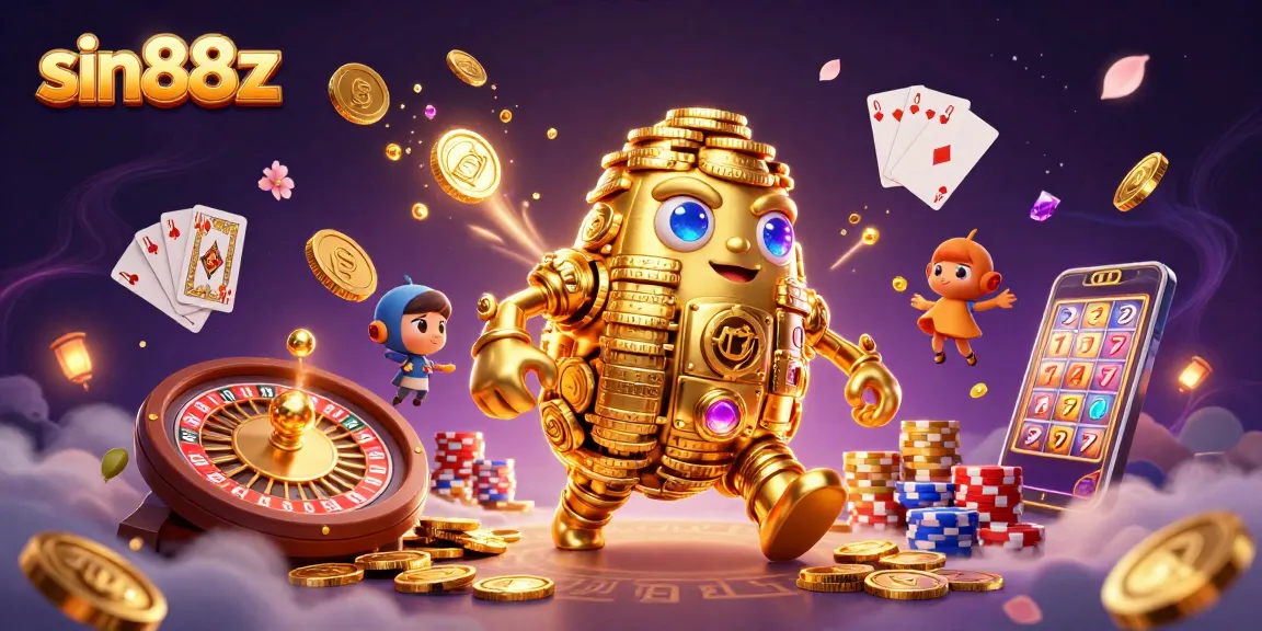 Spin the wheels of fortune with sin88z's vibrant 3D casino illustration, showcasing excitement and wins.