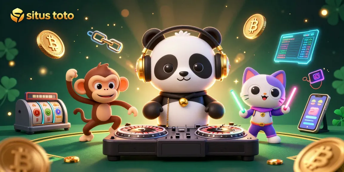 Experience the excitement at situs toto with a dynamic DJ panda, breakdancing monkey, and glow-stick kitten.
