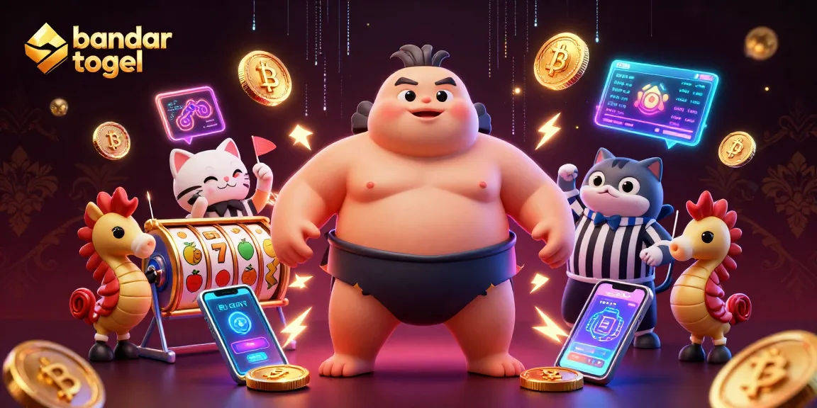 Engage in bandar togel action with a vibrant fugu and catfish referee in a slot-filled underwater casino.