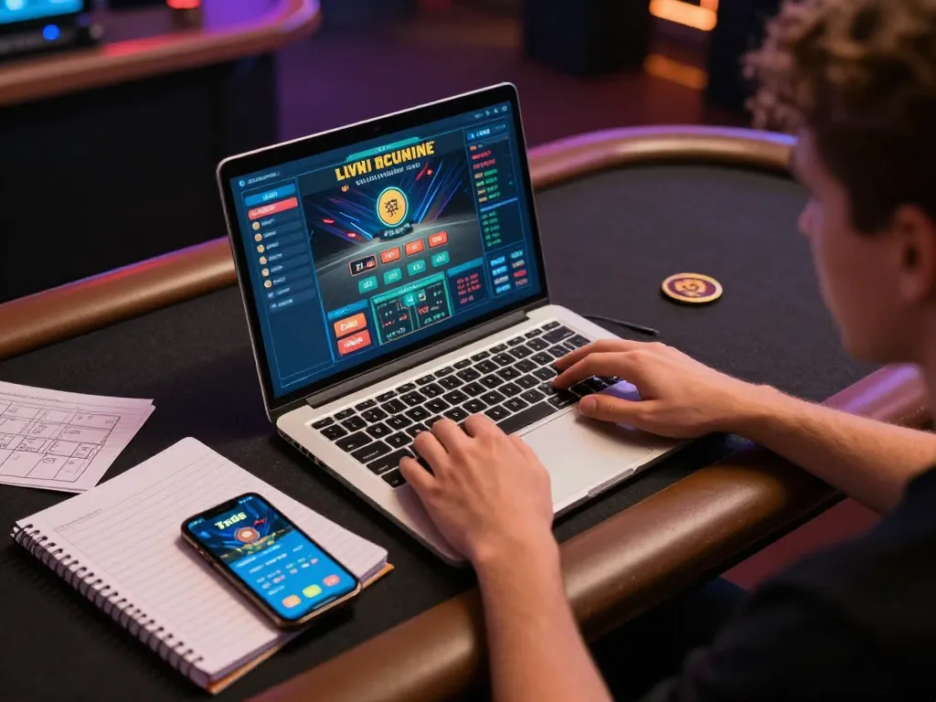 Player engaging with Tr88's online casino interface, highlighting interactive gaming and strategic betting.