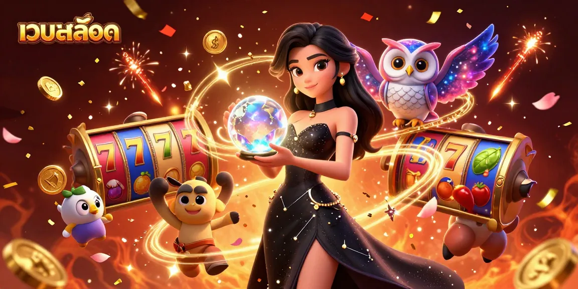 Experience the thrill of เว็บสล็อต with magical elements and dynamic 3D characters celebrating casino wins