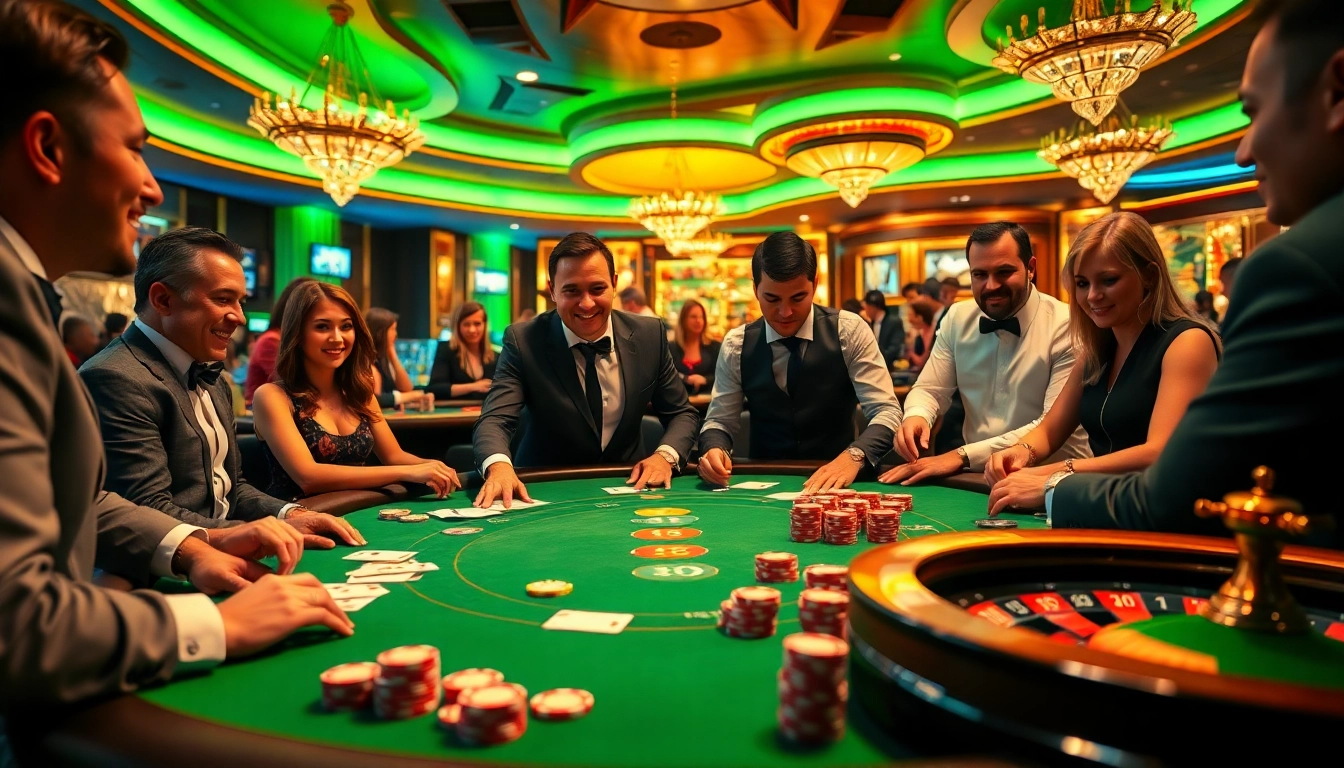 Experience the thrill at the best online casino with players engaging in lively card games.