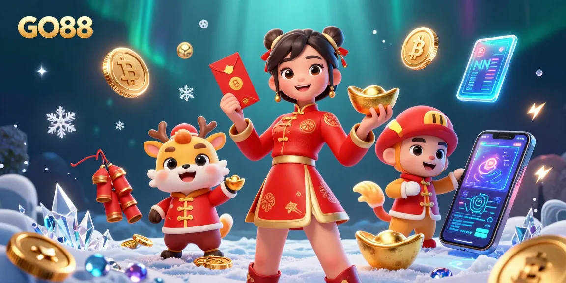 Engage with GO88, the ultimate online casino experience showcasing vibrant characters and thrilling gaming elements.