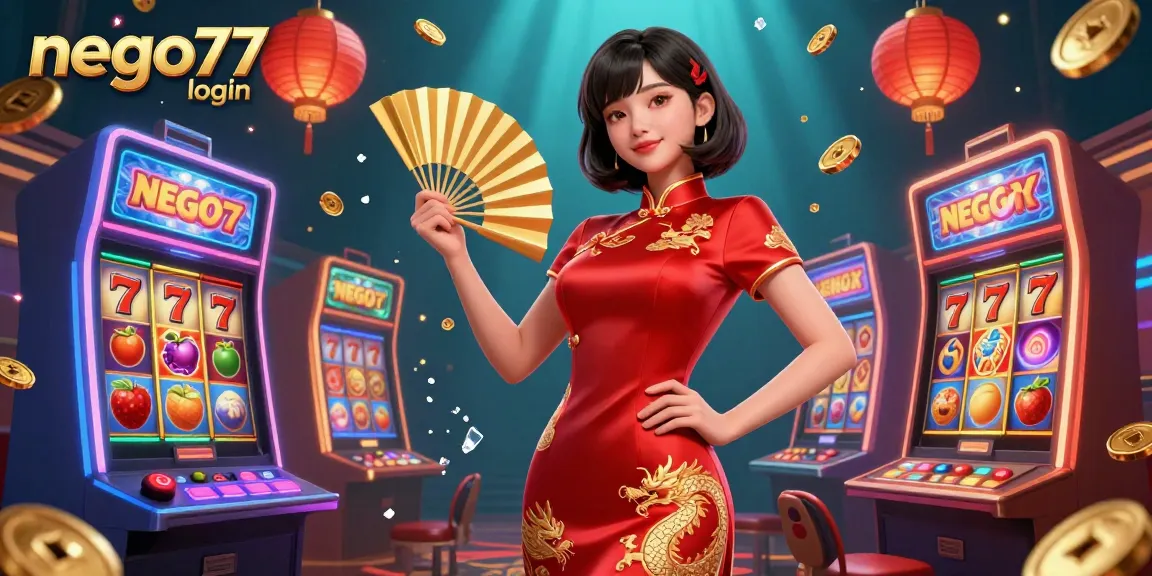 Play and win at NEGO77 login with stunning visuals of vibrant slot games and a captivating atmosphere.