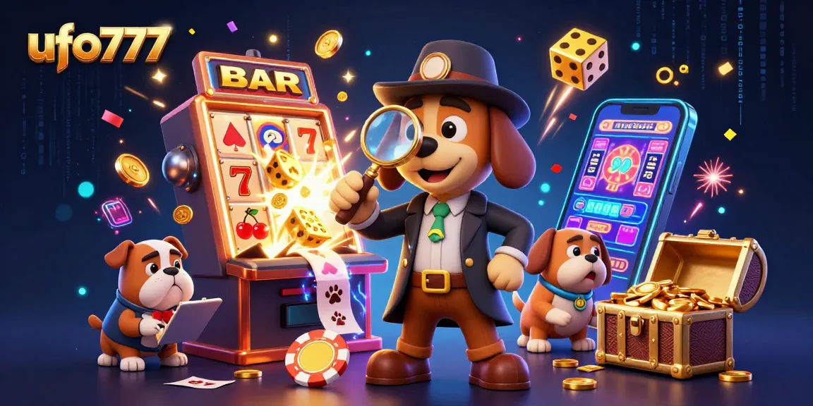 Experience thrilling gaming with ufo777 in this dynamic 3D casino scene featuring luck and treasure.