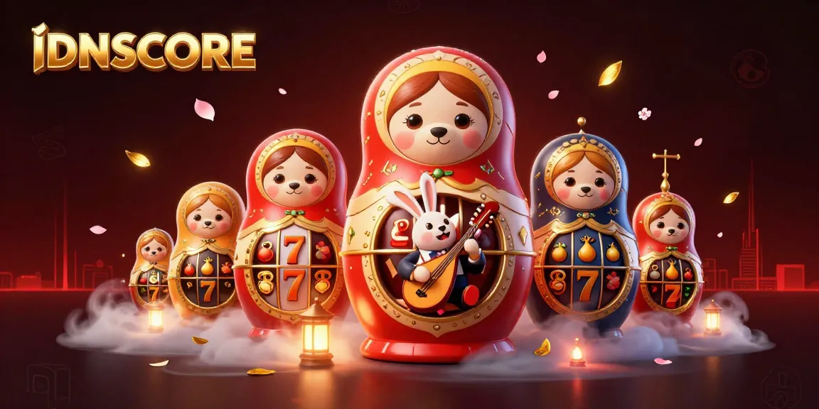 IDNSCORE reveals exciting casino experiences with cartoon characters and slot elements amidst dynamic visuals.