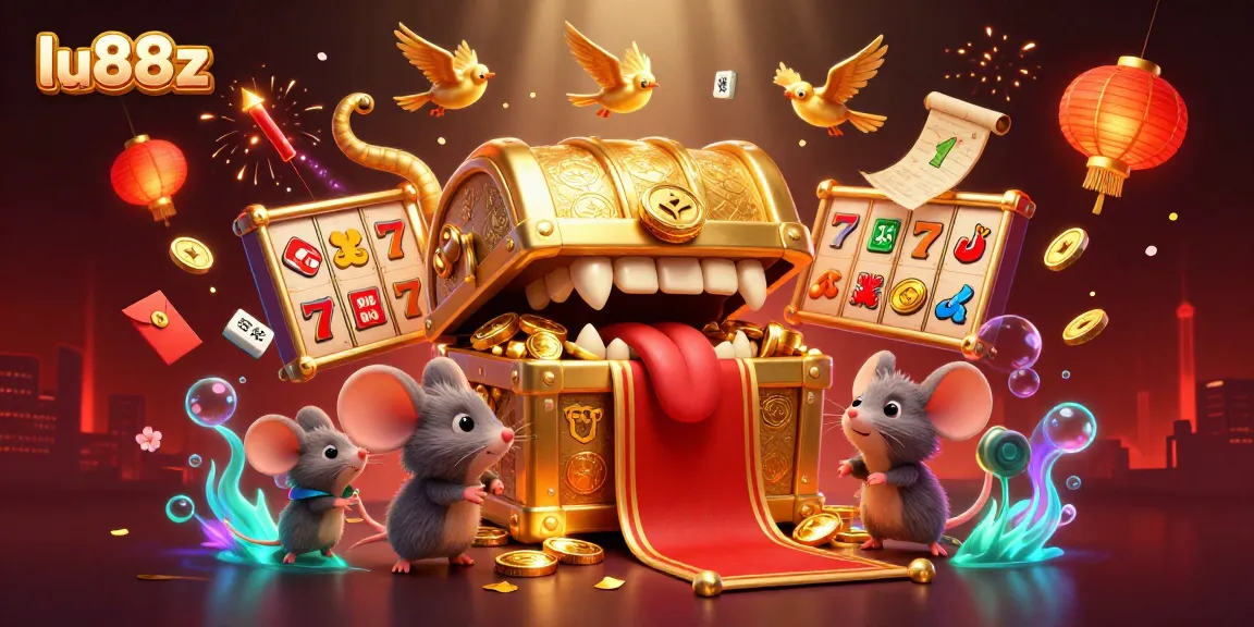 Experience the thrill of lu88z slots with a vibrant treasure chest scene filled with excitement.