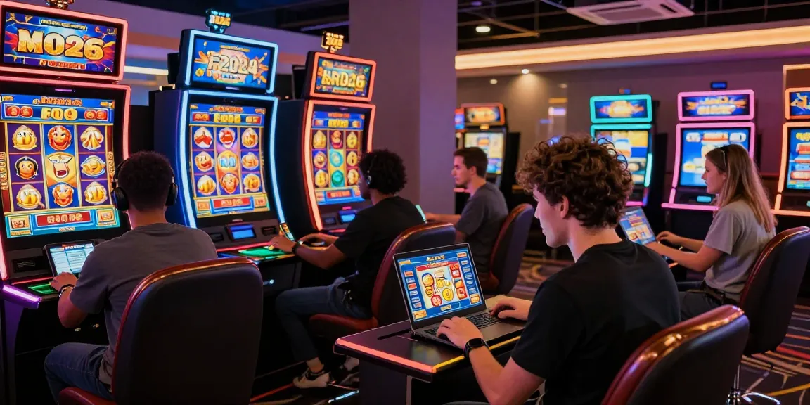 Players enjoying bonus buy slots at online casinos through cocomaya.co.uk, immersed in a vibrant gaming atmosphere.
