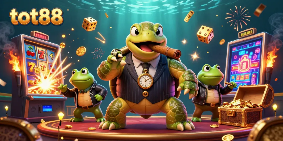 Experience the excitement with tot88's massive jackpot amid vibrant casino elements.